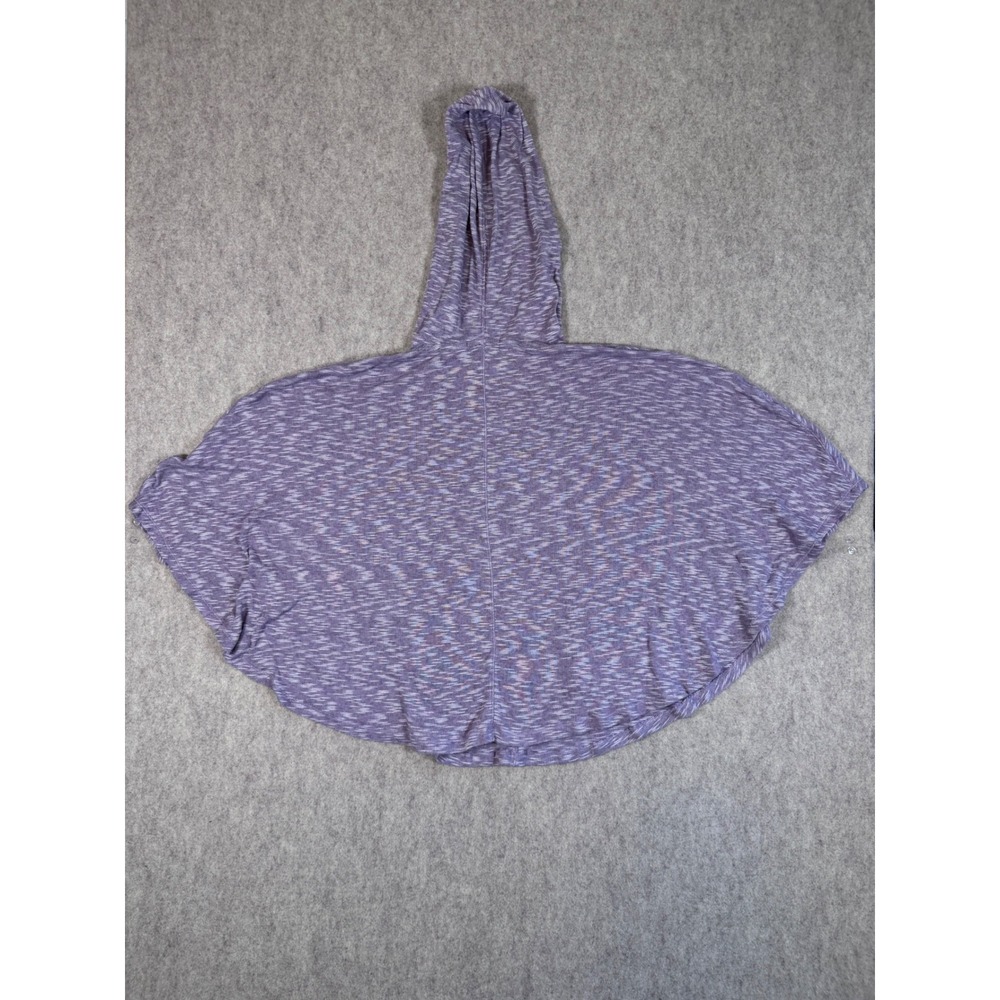 k39. Alo Yoga Women Purple Space Dye Knit Hooded Poncho Top Small Yoga Layer - Picture 4 of 4